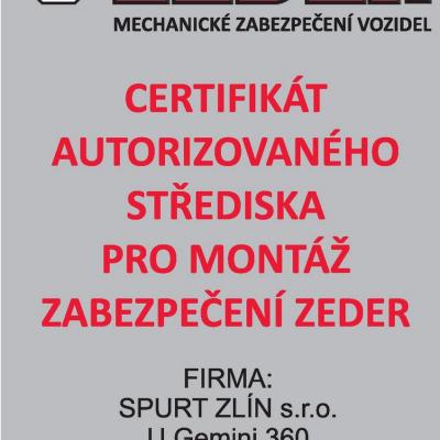 Zeder Certifikat